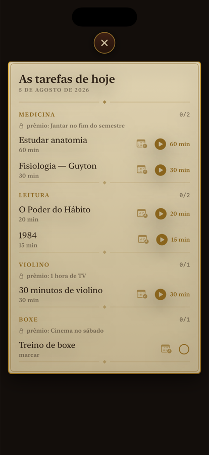 O quadro de cada dia